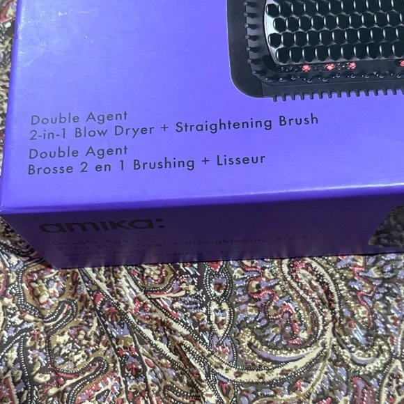 Amika Double agent straightening Brush in Black with Purple  display picture 3